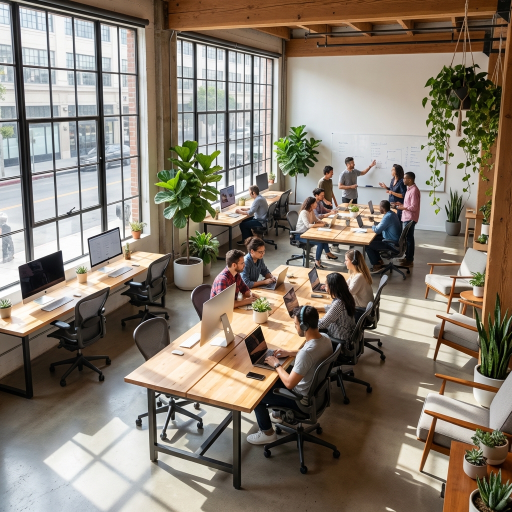 Bright and modern co-working space